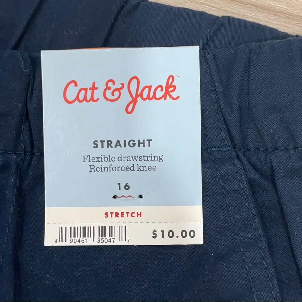 Cat & Jack Boys Stretch Straight fit Woven Pull on Pants Size 16 NWT